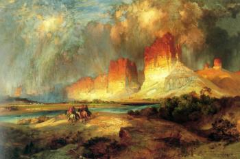 Thomas Moran : Cliffs of the upper Colorado River, Wyoming territory